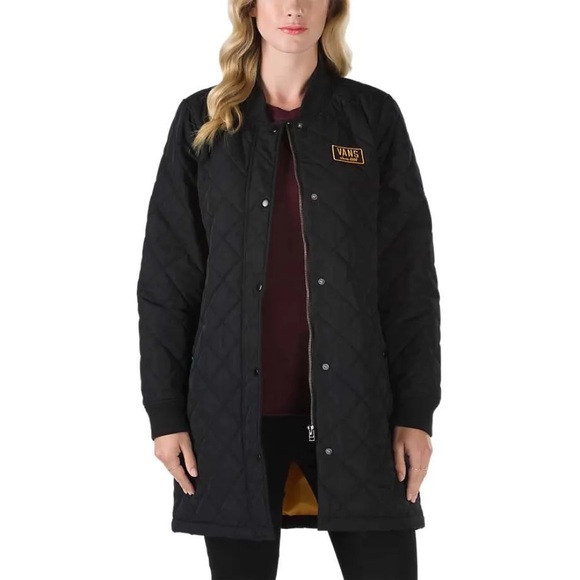 Vans Black Quilted Longline Puffer Coat - Picture 5 of 5